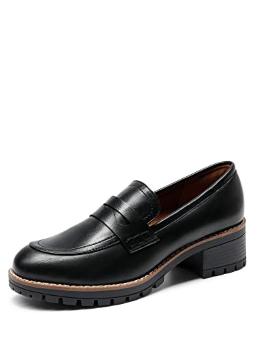 🆕 Womens Loafers Platform Chunky Heeled Penny Loafers Dress Dressy Work